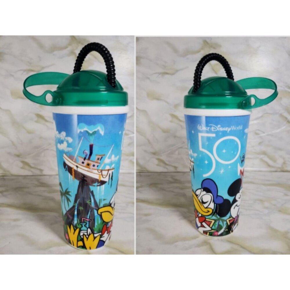 x2 Typhoon‎ Lagoon Blizzard Beach Refillable Mug Cup Disney Park WDW 50th Mickey